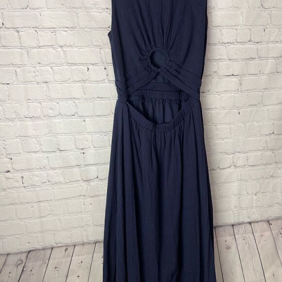 J.O.A Blue MIDI Dress Size Small - Picture 2 of 7